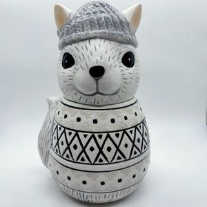 Woodland Squirrel in Winter Clothes Ceramic Canister Cookie Jar